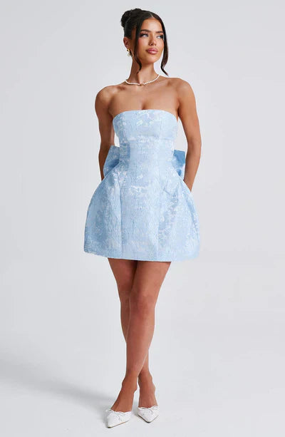 Mini Prom Dress | Strapless, Bow Detail | Elegant Party Wear