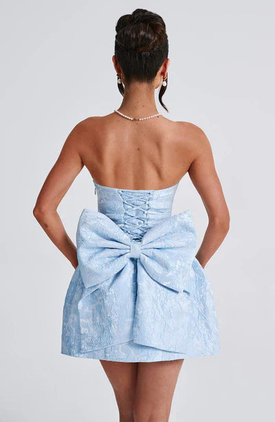 Mini Prom Dress | Strapless, Bow Detail | Elegant Party Wear