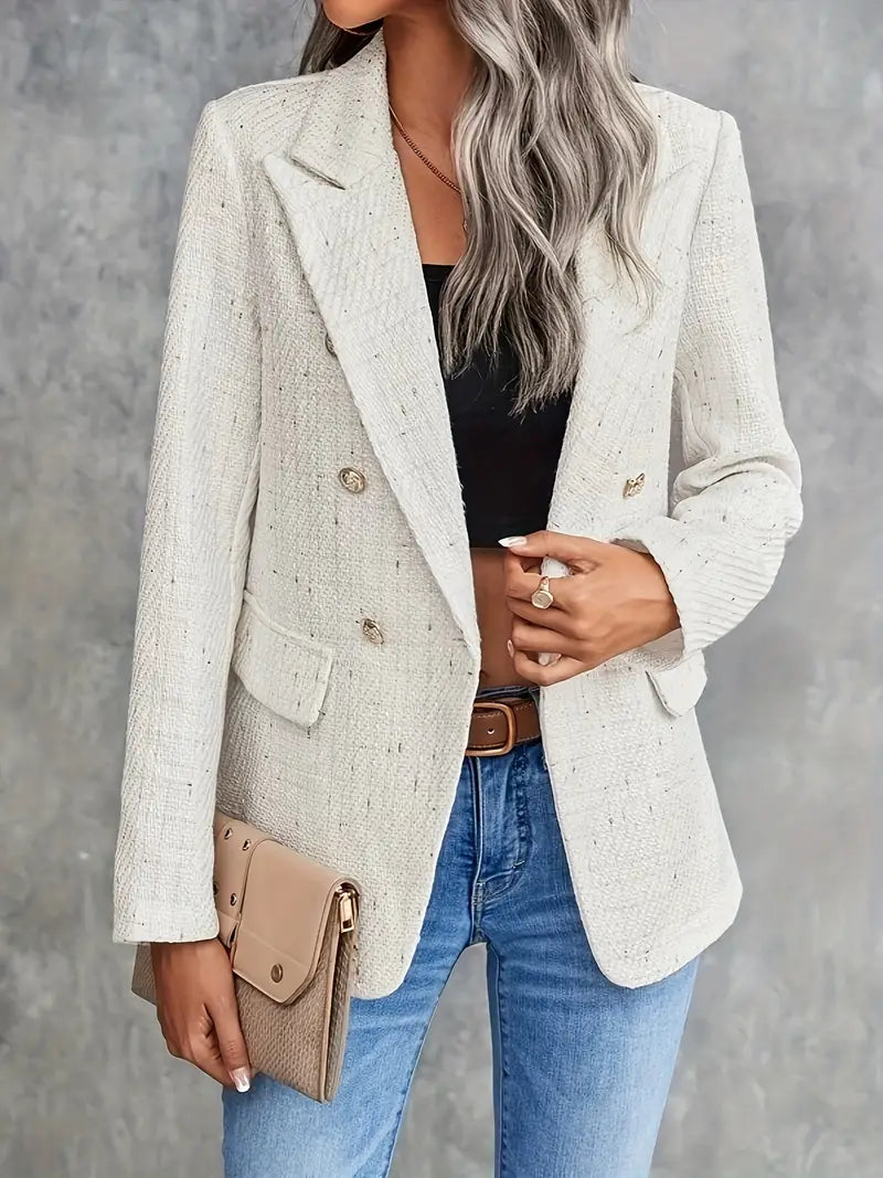Women's Tweed Blazer | Beige, Lightweight | Spring Summer