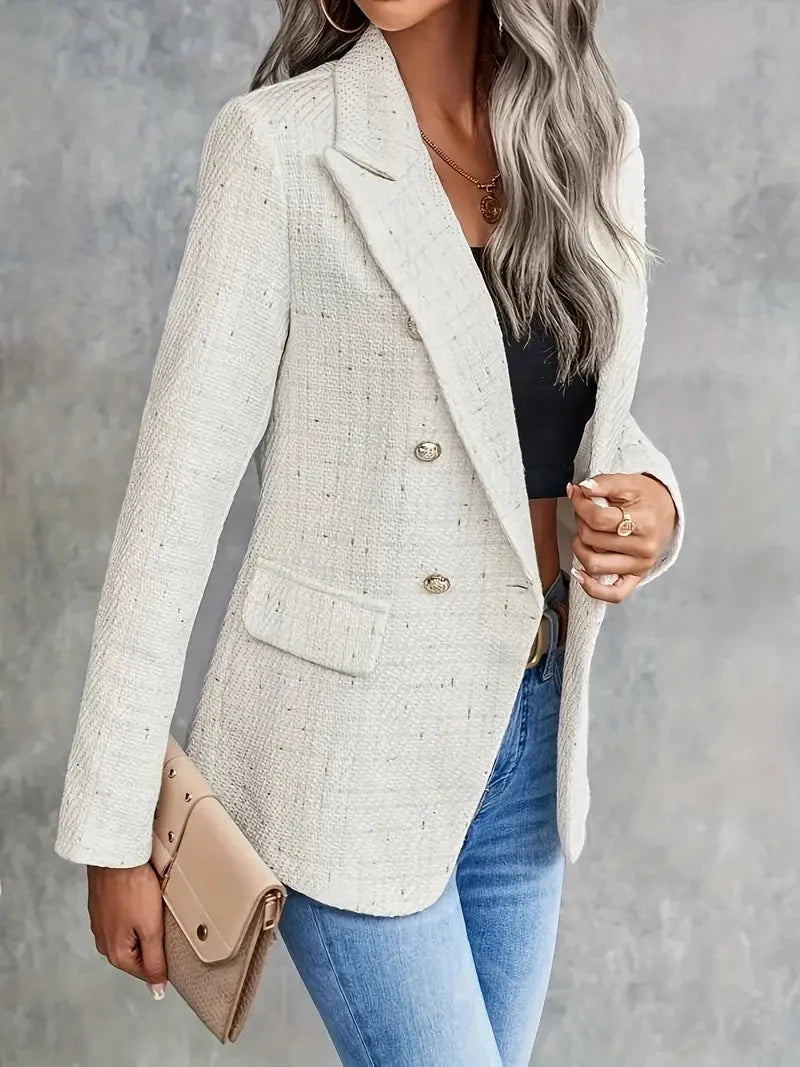 Women's Tweed Blazer | Beige, Lightweight | Spring Summer
