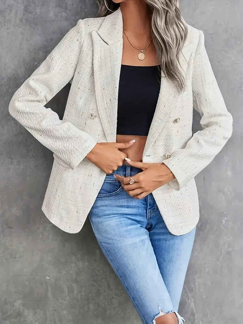 Women's Tweed Blazer | Beige, Lightweight | Spring Summer