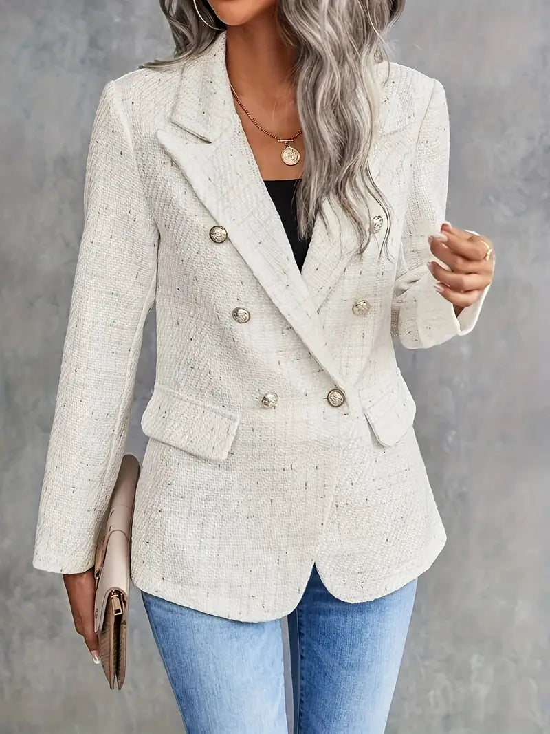 Women's Tweed Blazer | Beige, Lightweight | Spring Summer