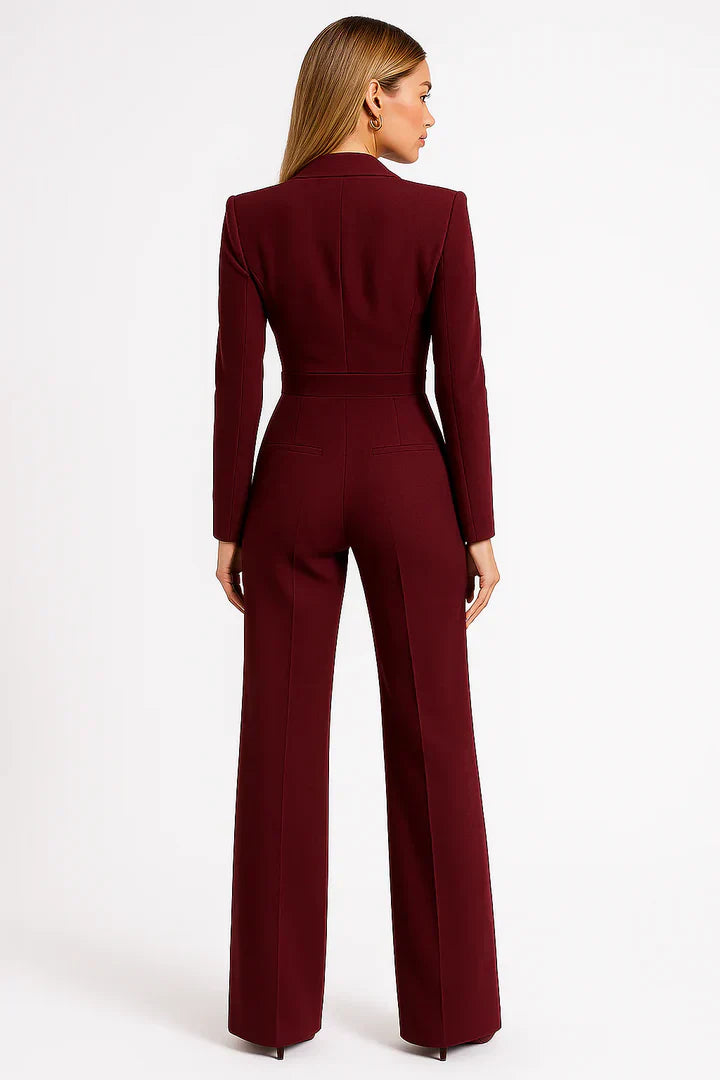 Women’s Blazer Jumpsuit | Wide leg, V-neck | Luxe style