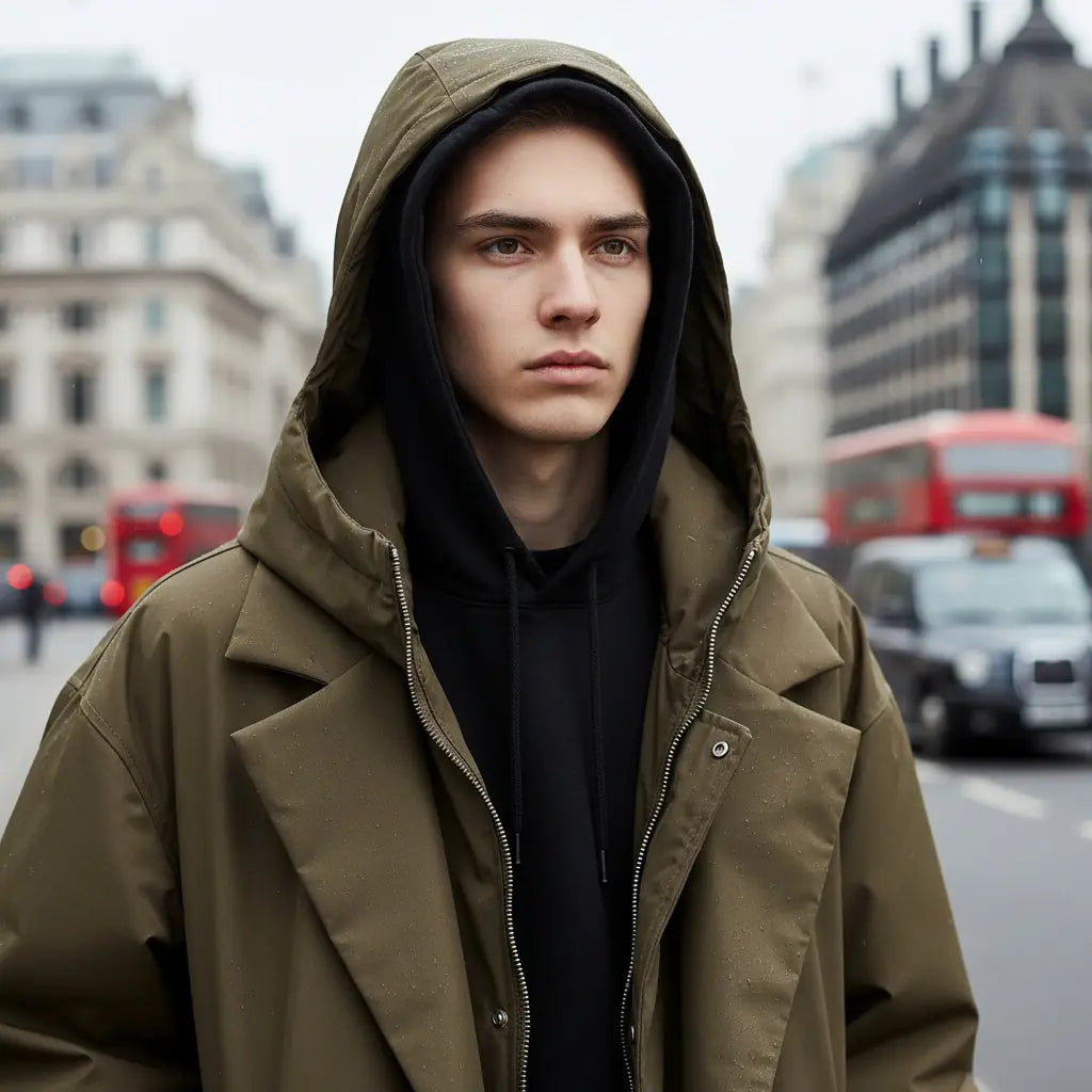 Trench Coat | Men's Puffer, Waterproof | Long Winter Jacket