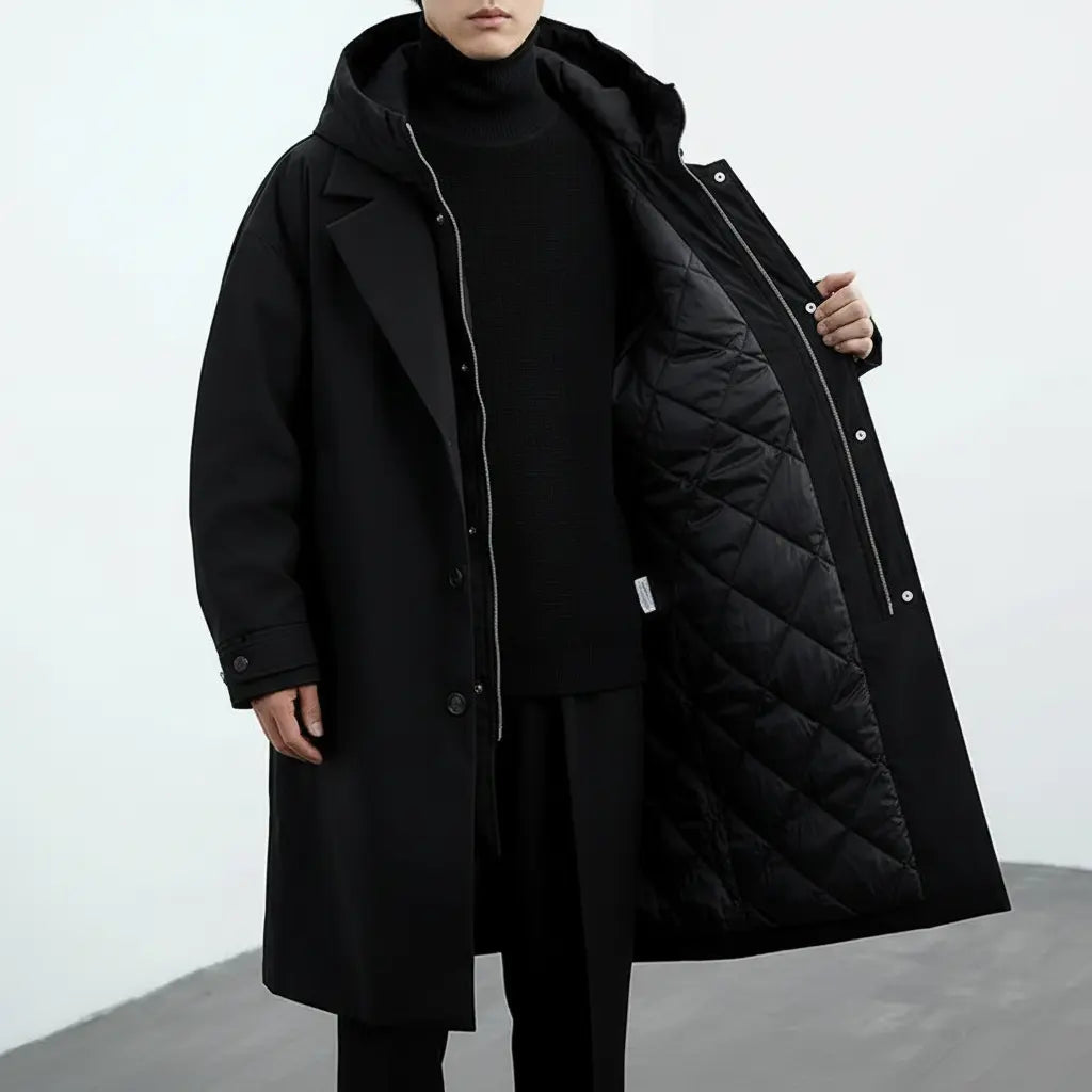 Trench Coat | Men's Puffer, Waterproof | Long Winter Jacket