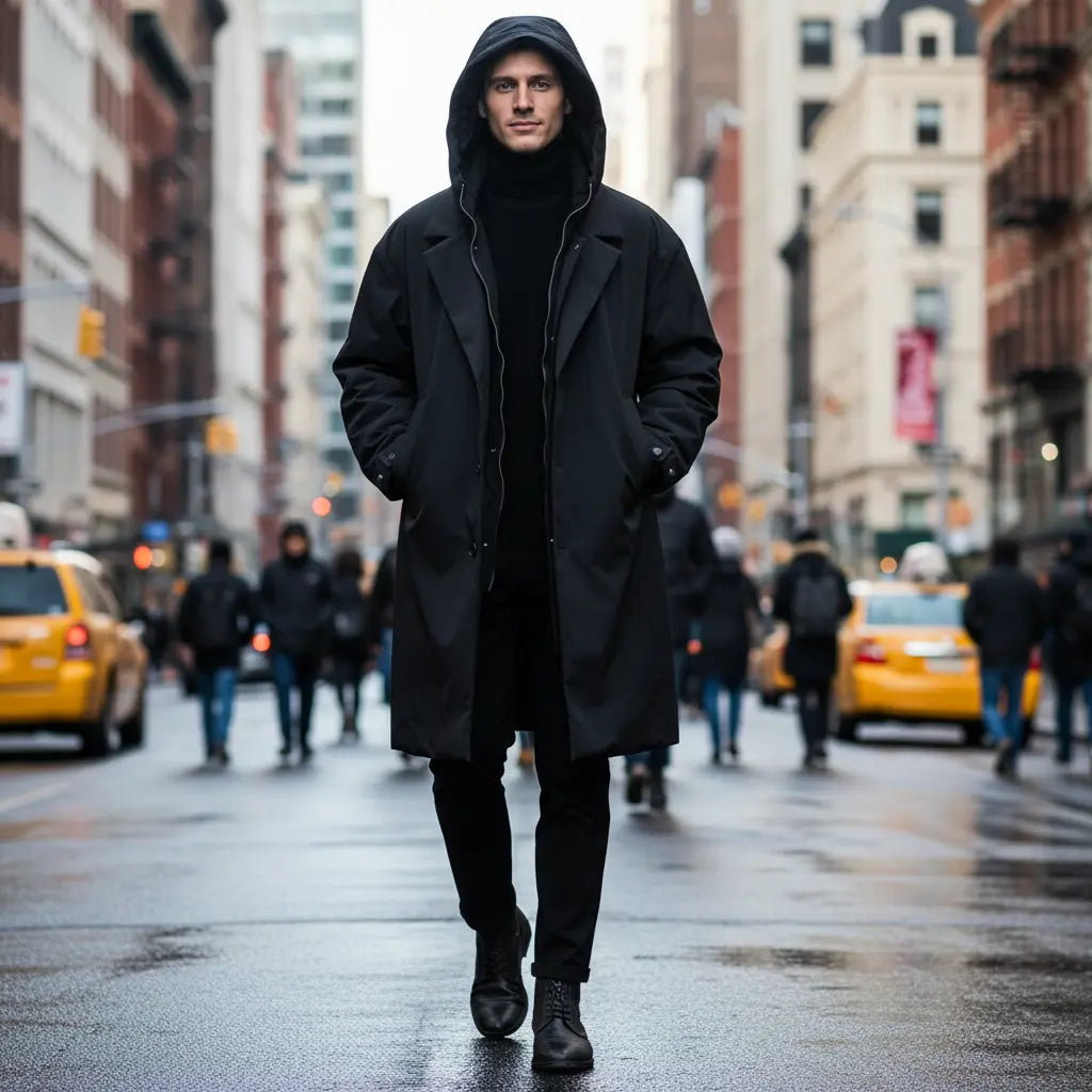 Trench Coat | Men's Puffer, Waterproof | Long Winter Jacket