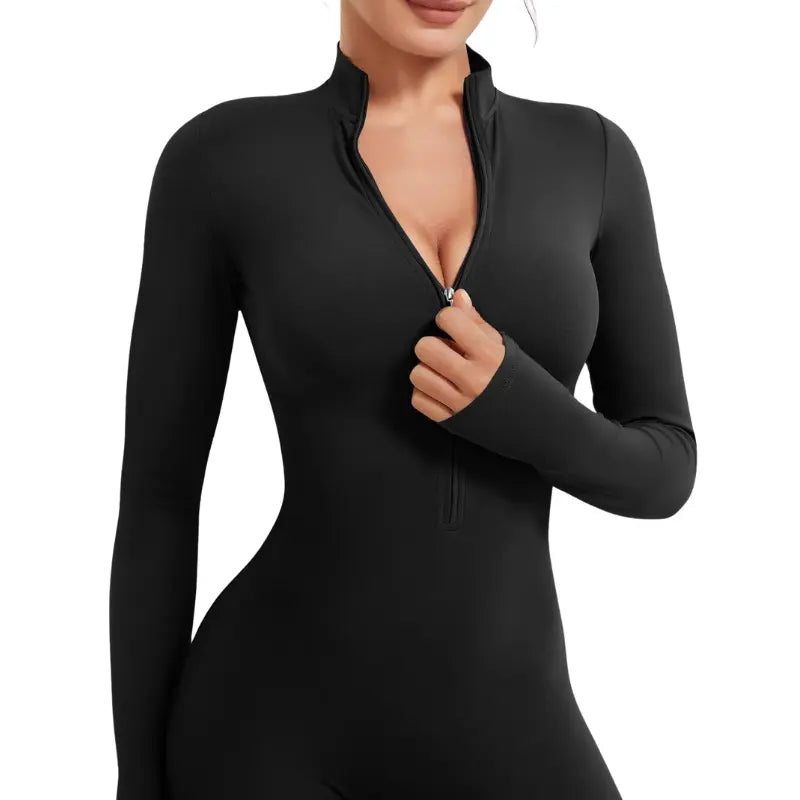 Yoga Jumpsuit | Seamless, Long Sleeve, Flare Fit | Sculpting Activewear