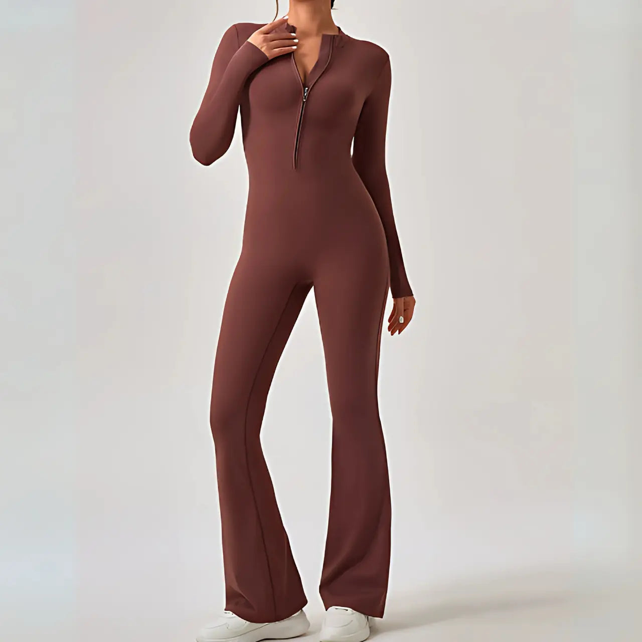 Yoga Jumpsuit | Seamless, Long Sleeve, Flare Fit | Sculpting Activewear