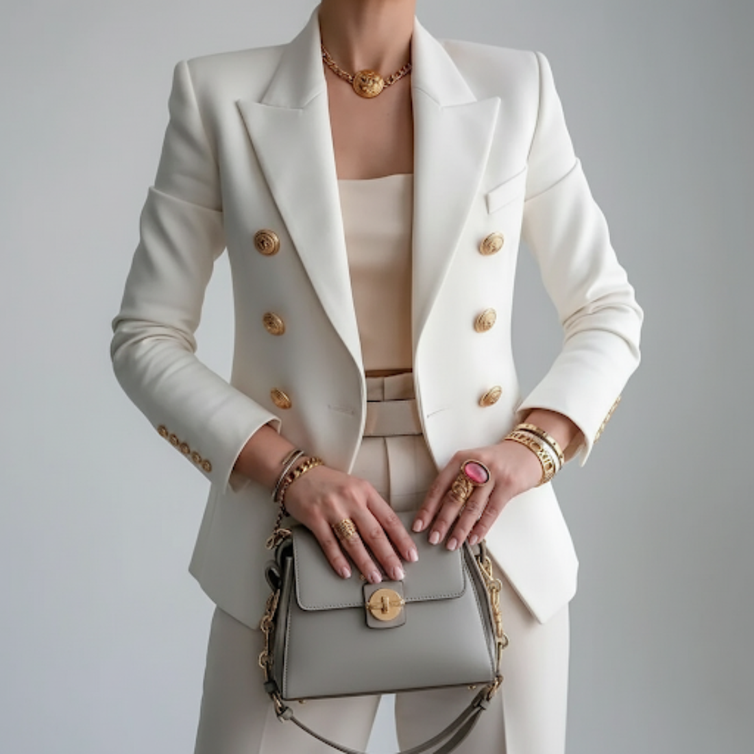 Women's Blazer | Double-Breasted, Long Sleeves | Fitted Cut