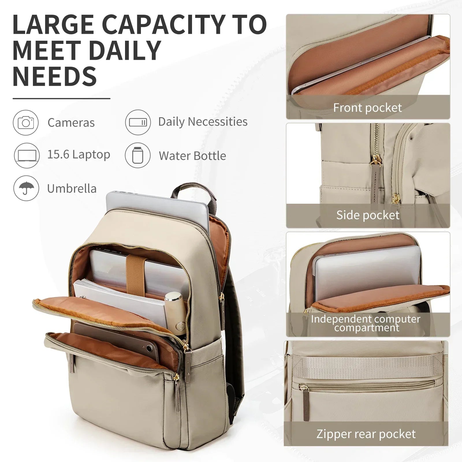 Backpack | Spacious 20-35L Capacity | Hiking & Travel