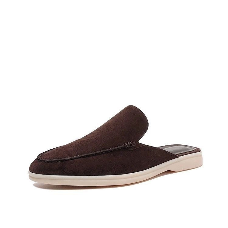 Men backless slip-on loafers open heel minimalist design