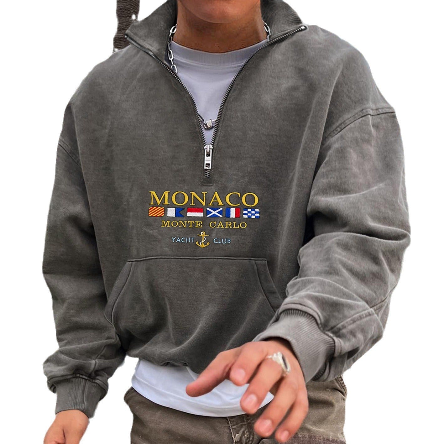 Men's Half Zip Sweatshirt | 3D Print, Spring Autumn