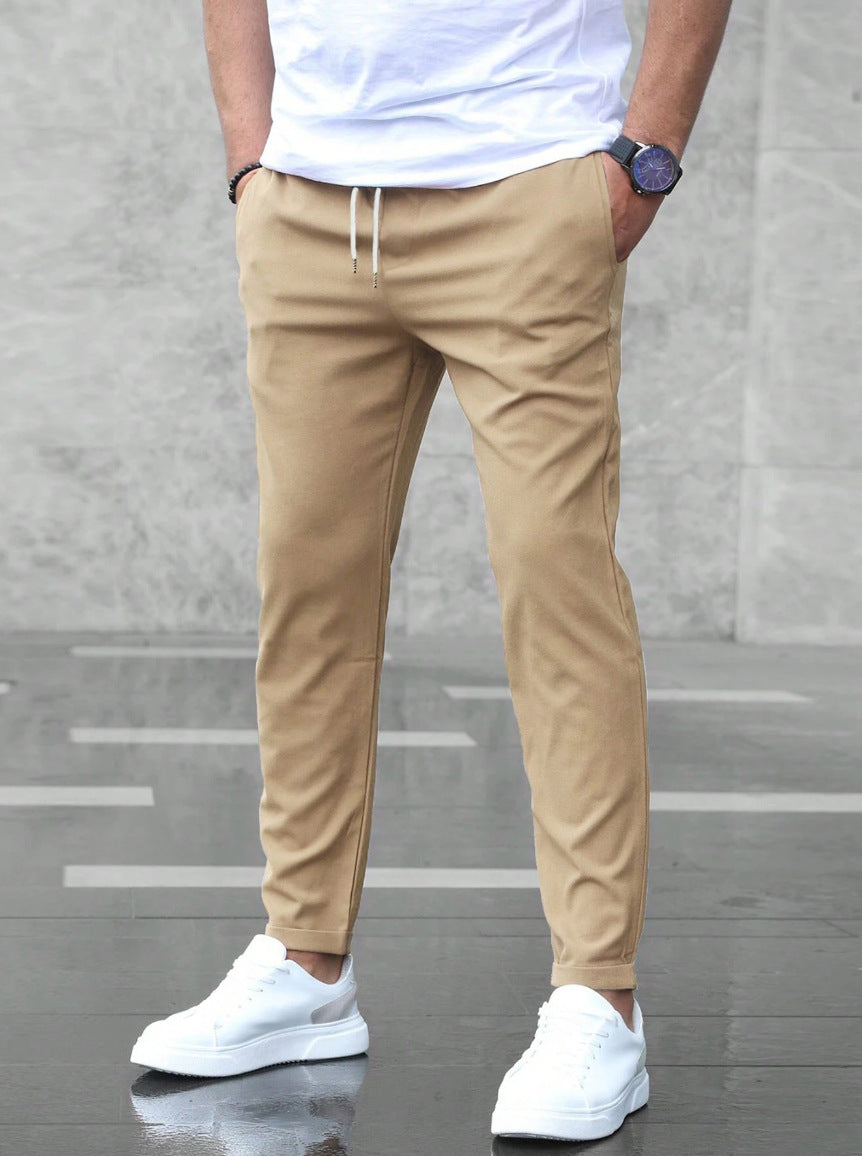 Men stretch tapered pants crease resistant in multiple colours