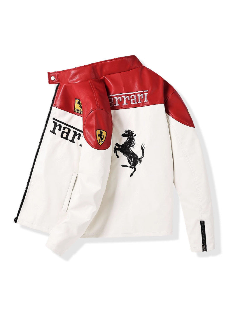 Motorcycle Leather Jacket | Racing Riding Gear, Windproof Warmth