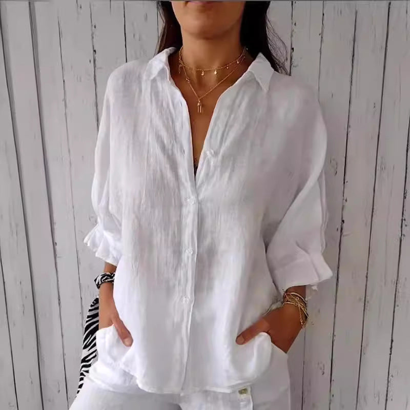Women's Linen Blouse | Loose Fit, Breathable | 7 Colors