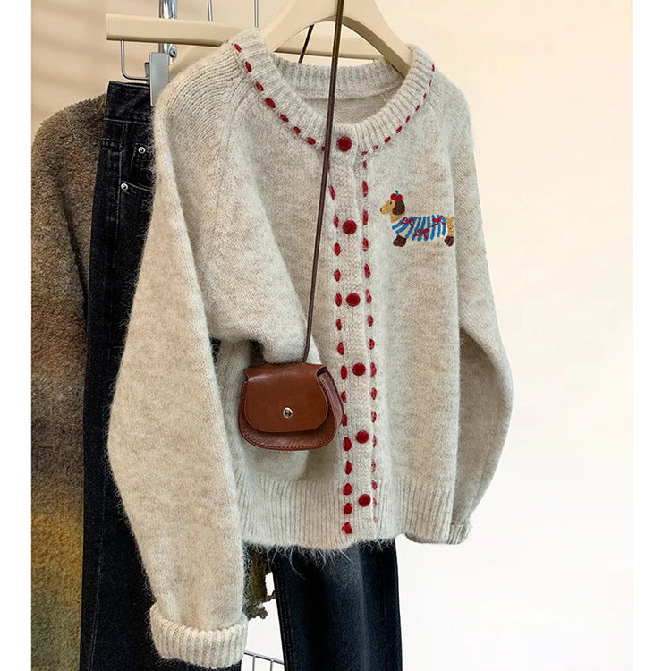 Women's Sweater | Round Neck, Thick Knit | Gray
