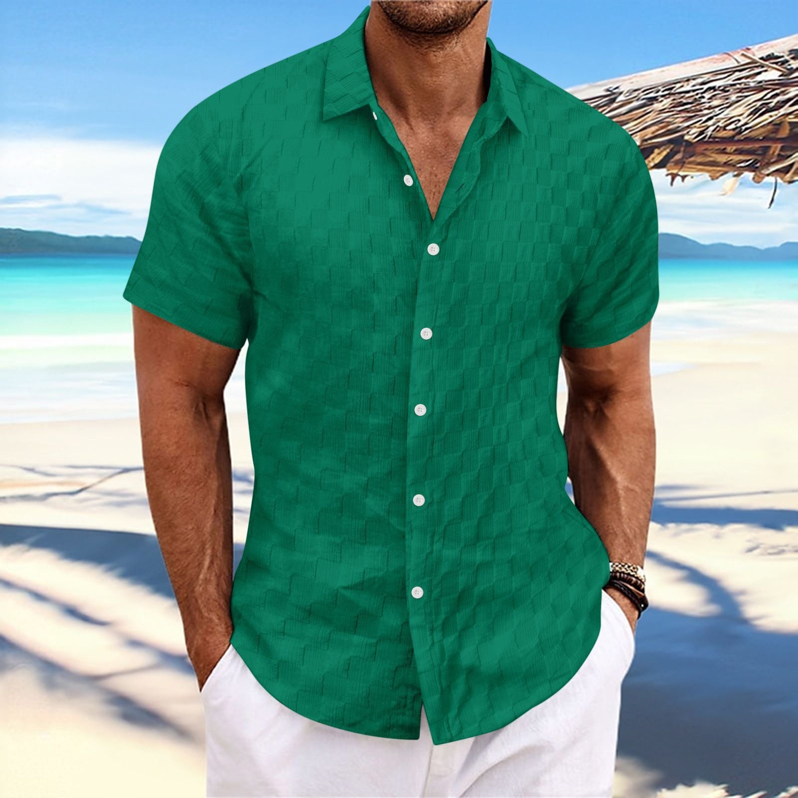 Structured short sleeve leisure shirt for men Lune London