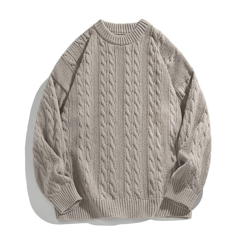 Men's Crewneck Sweater | Cable Knit, Warm | Lightweight