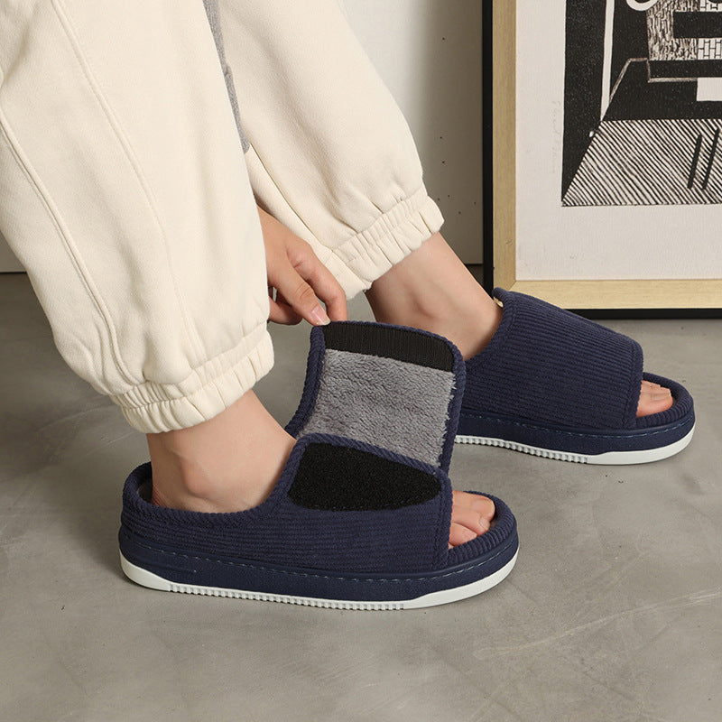 Home Slippers | Adjustable Velcro, Breathable Linen, Non-Slip Sole