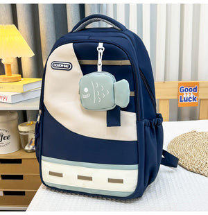 Women's Schoolbag | Multifunction Storage, Fish Pendant