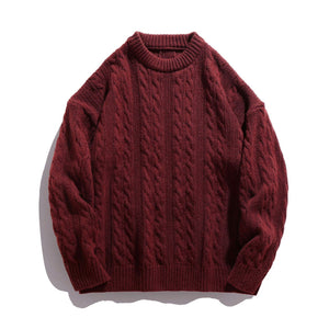 Men's Crewneck Sweater | Cable Knit, Warm | Lightweight