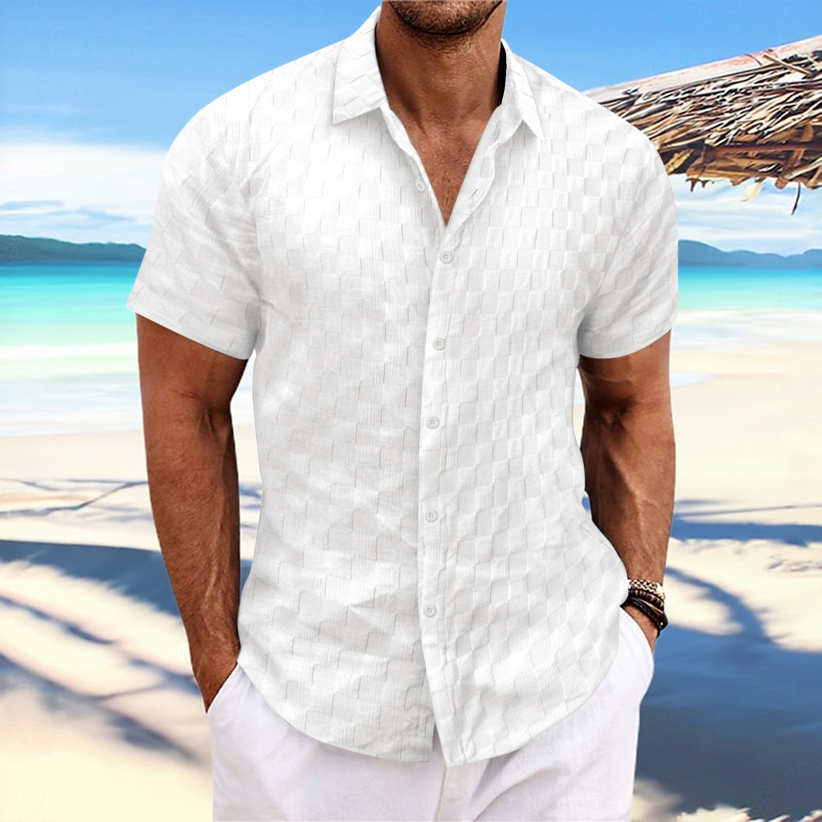 Structured short sleeve leisure shirt for men Lune London