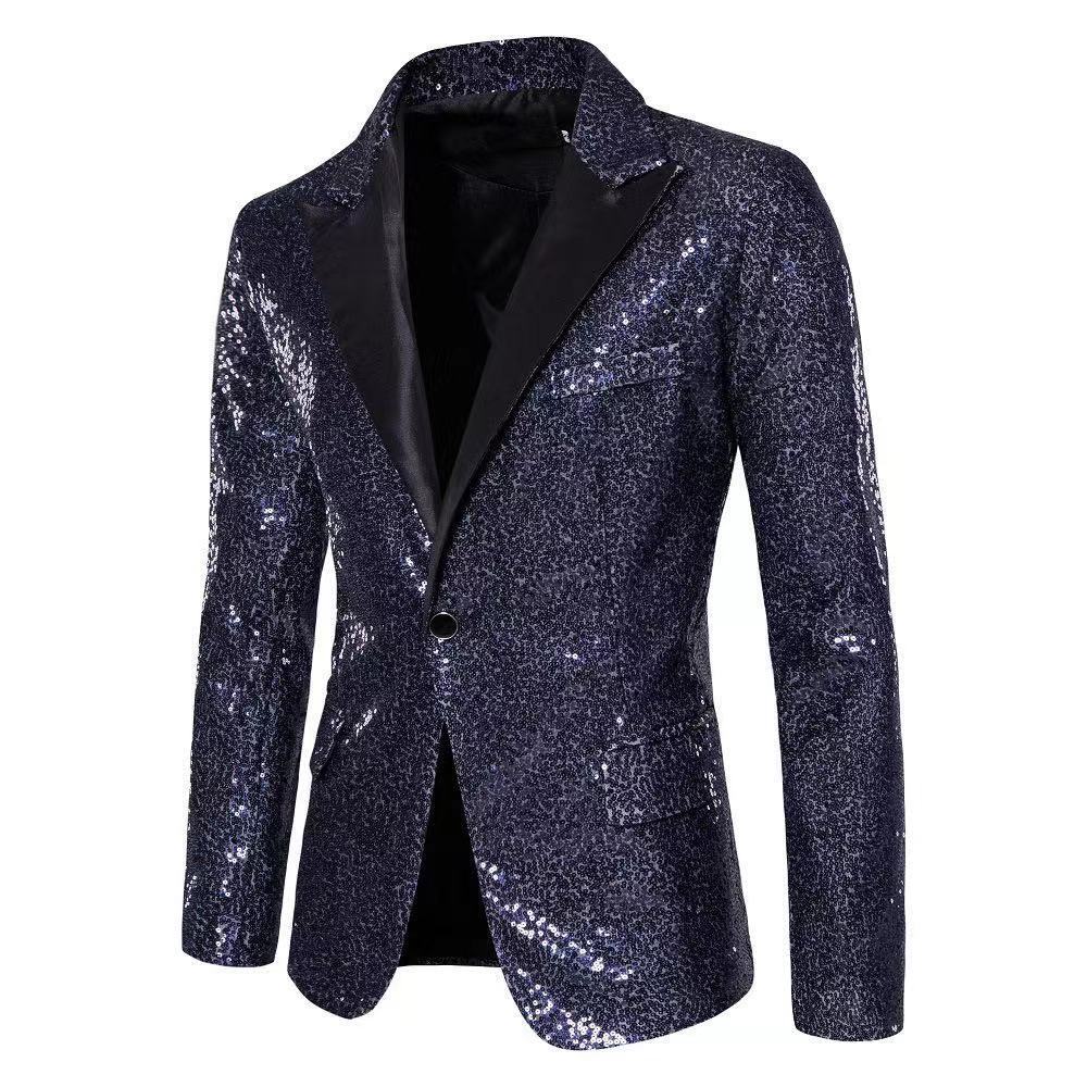 Men's Sequin Blazer | Sparkling Party Jacket | Blue, Green, White