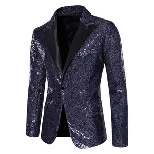 Men's Sequin Blazer | Sparkling Party Jacket | Blue, Green, White