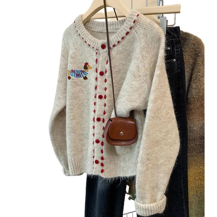 Women's Sweater | Round Neck, Thick Knit | Gray