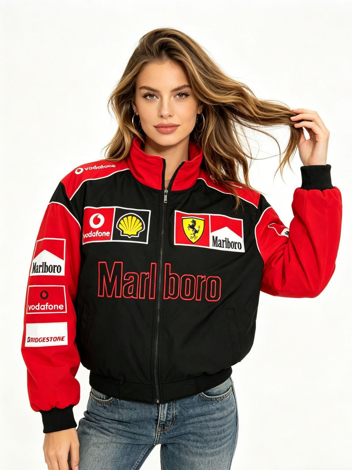 F1 Racing Jacket | Embroidered Vintage Motorcycle Bomber | Cotton Lined