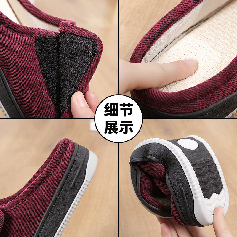 Home Slippers | Adjustable Velcro, Breathable Linen, Non-Slip Sole