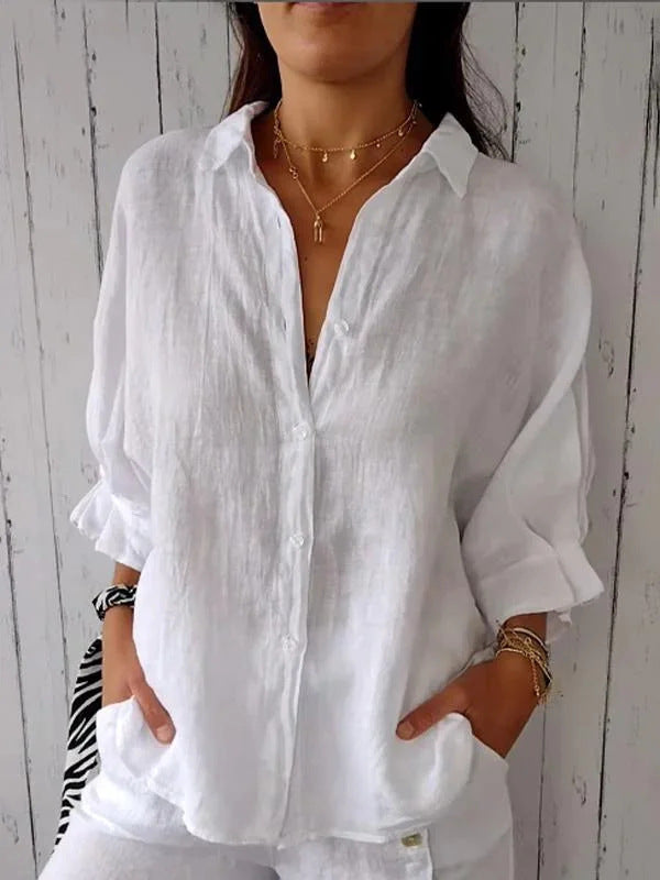 Women's Linen Blouse | Loose Fit, Breathable | 7 Colors