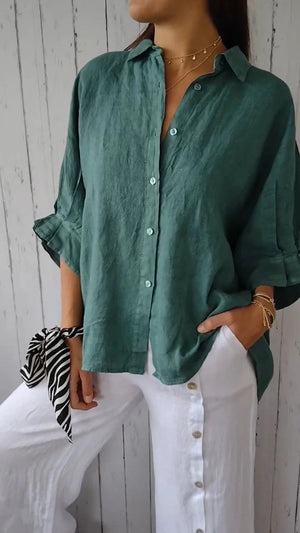 Women's Linen Blouse | Loose Fit, Breathable | 7 Colors