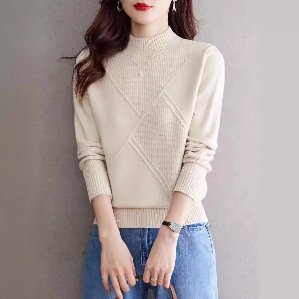 Women's Knit Sweater | High Neck, Long Sleeves | Soft Everyday