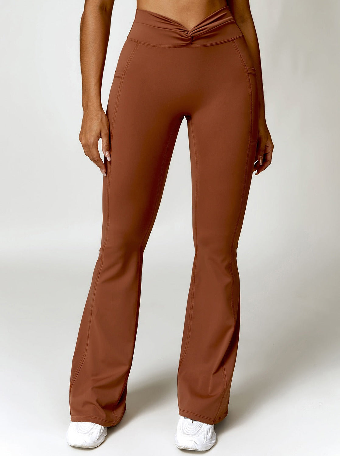 Flare Leggings | High Waisted, Sculpting Fit | Brown, Activewear