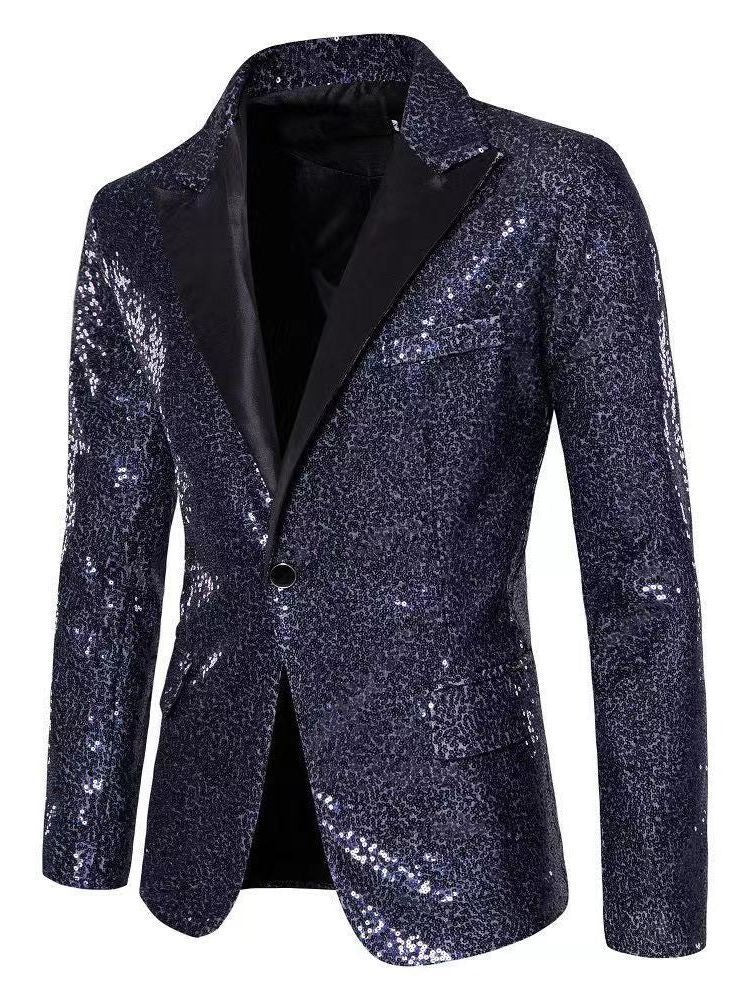Men's Sequin Blazer | Sparkling Party Jacket | Blue, Green, White