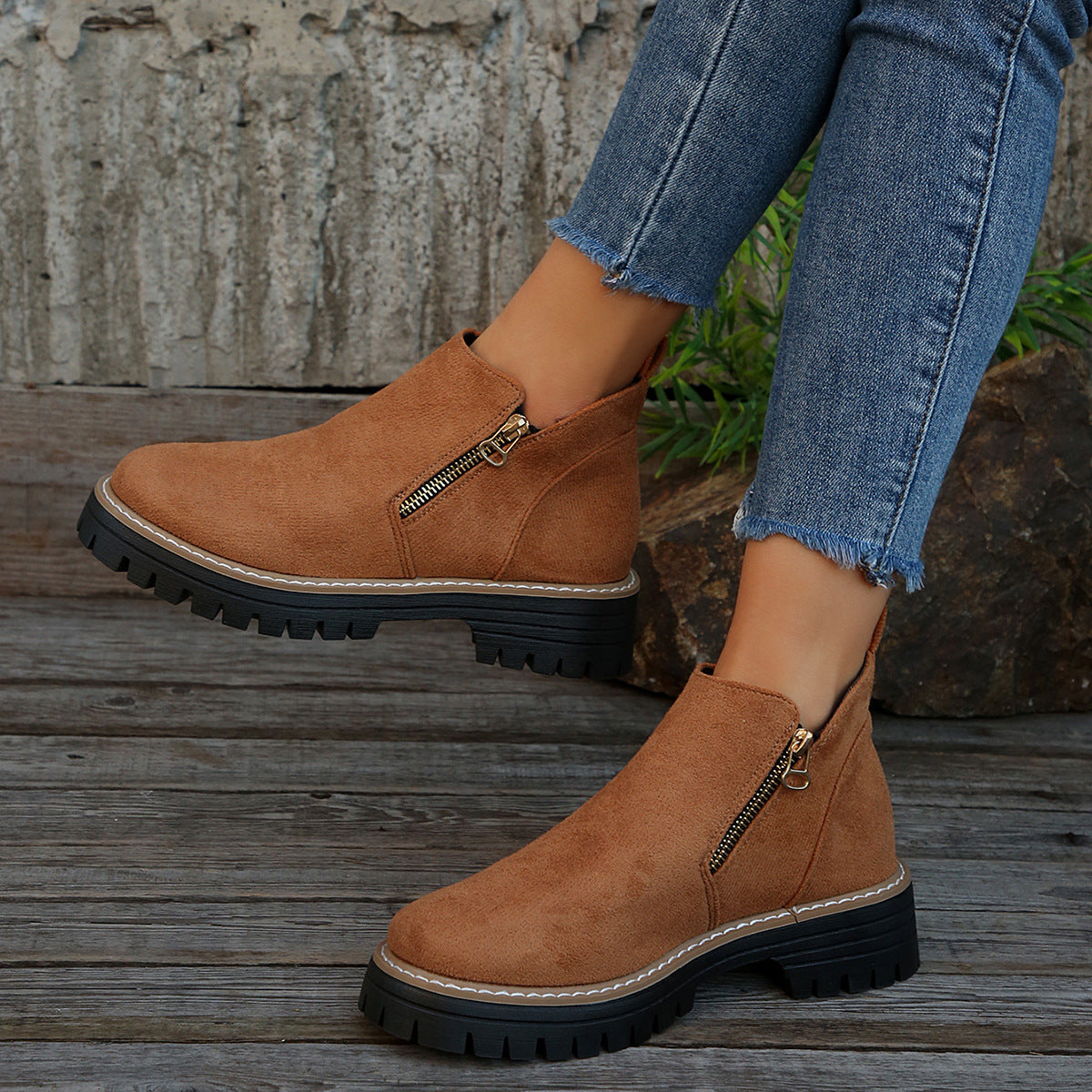 Womens Lined Ankle Boots Winter Water Resistant Non Slip Sole