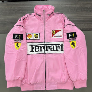 Racing Jacket | Embroidered Vintage Motorcycle Bomber, Cotton-Lined