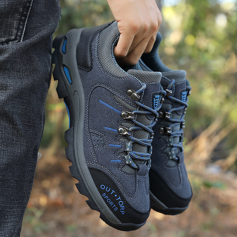 Stylish Men's Trekking Lace-Up Shoes - Lightweight Grip