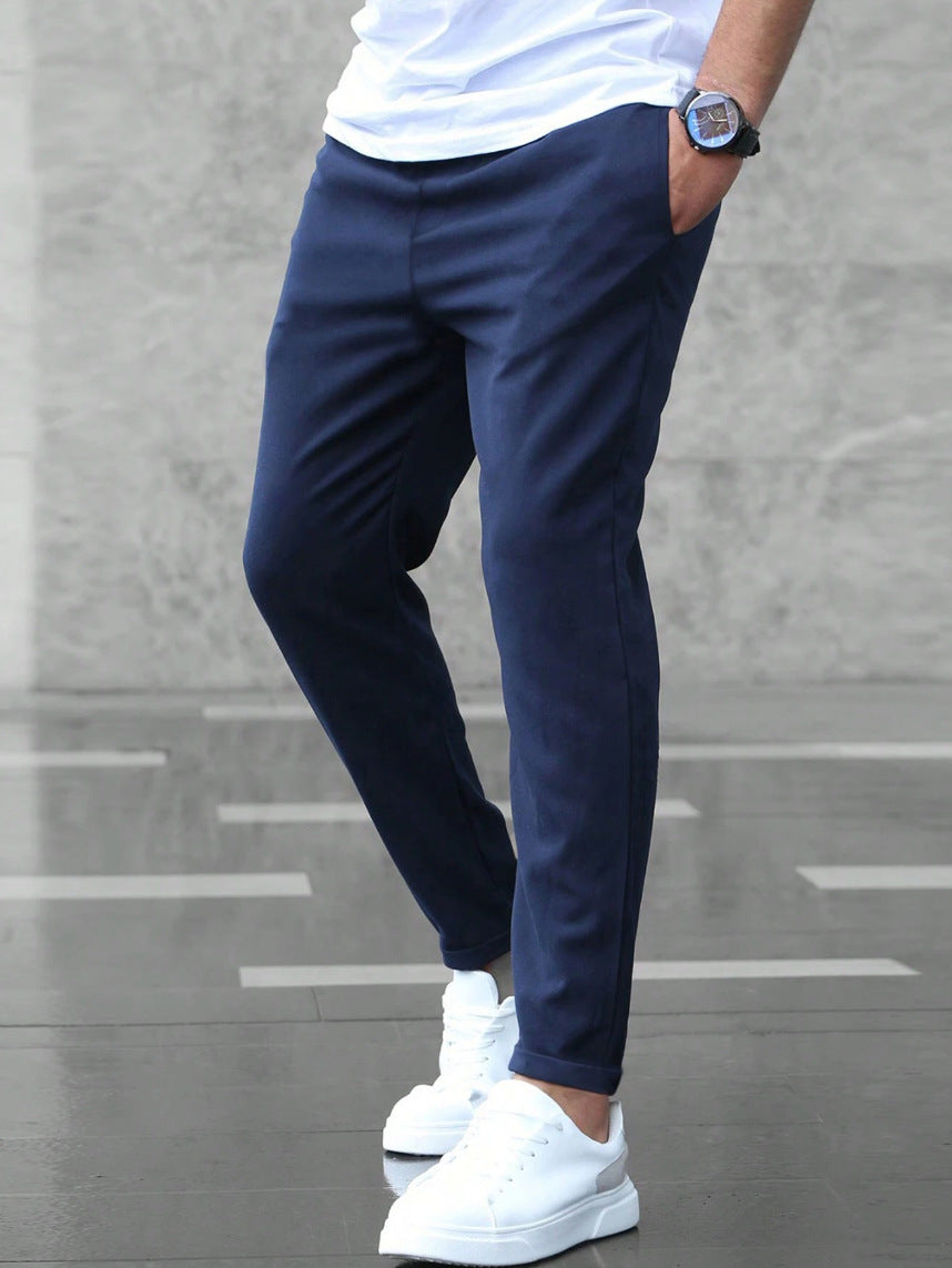 Men stretch tapered pants crease resistant in multiple colours