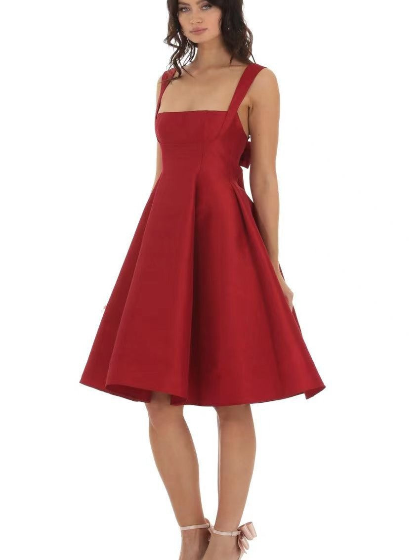 Summer Wrap Dress | Bow Tie Waist, Sleeveless | White Black Apricot