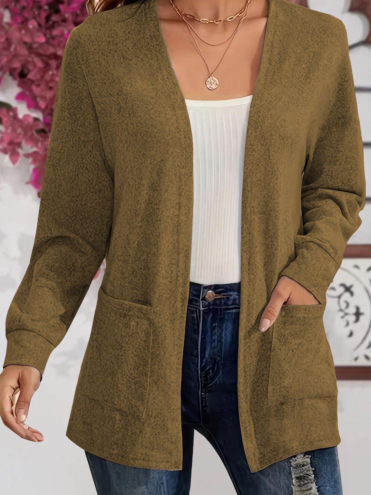 Women's Knit Cardigan | Long Sleeve, Plus Size | Autumn