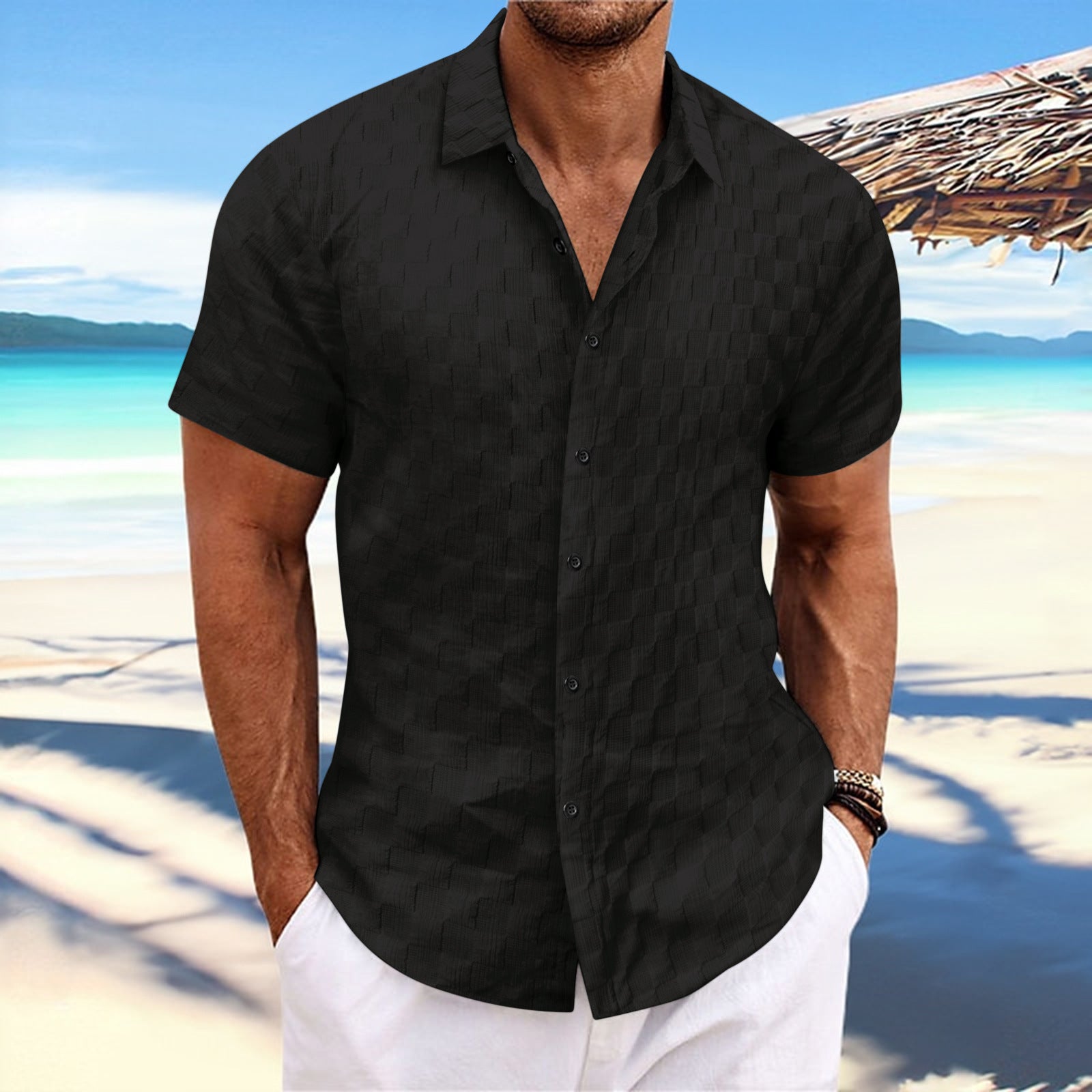 Structured short sleeve leisure shirt for men Lune London