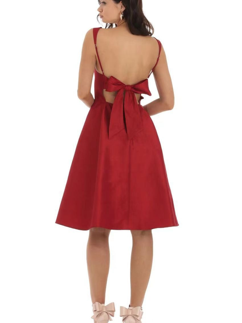 Summer Wrap Dress | Bow Tie Waist, Sleeveless | White Black Apricot