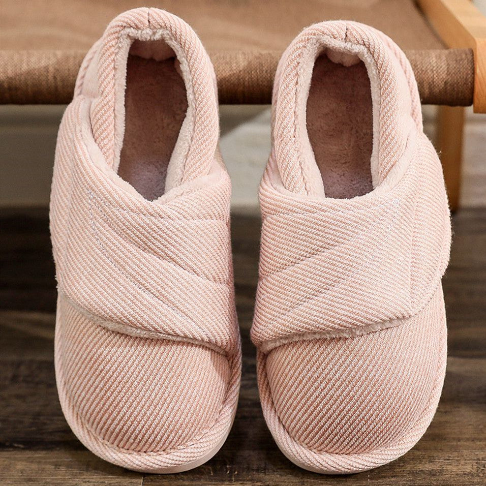 Memory Foam Slippers | Adjustable Velcro, All Season | Large Sizes