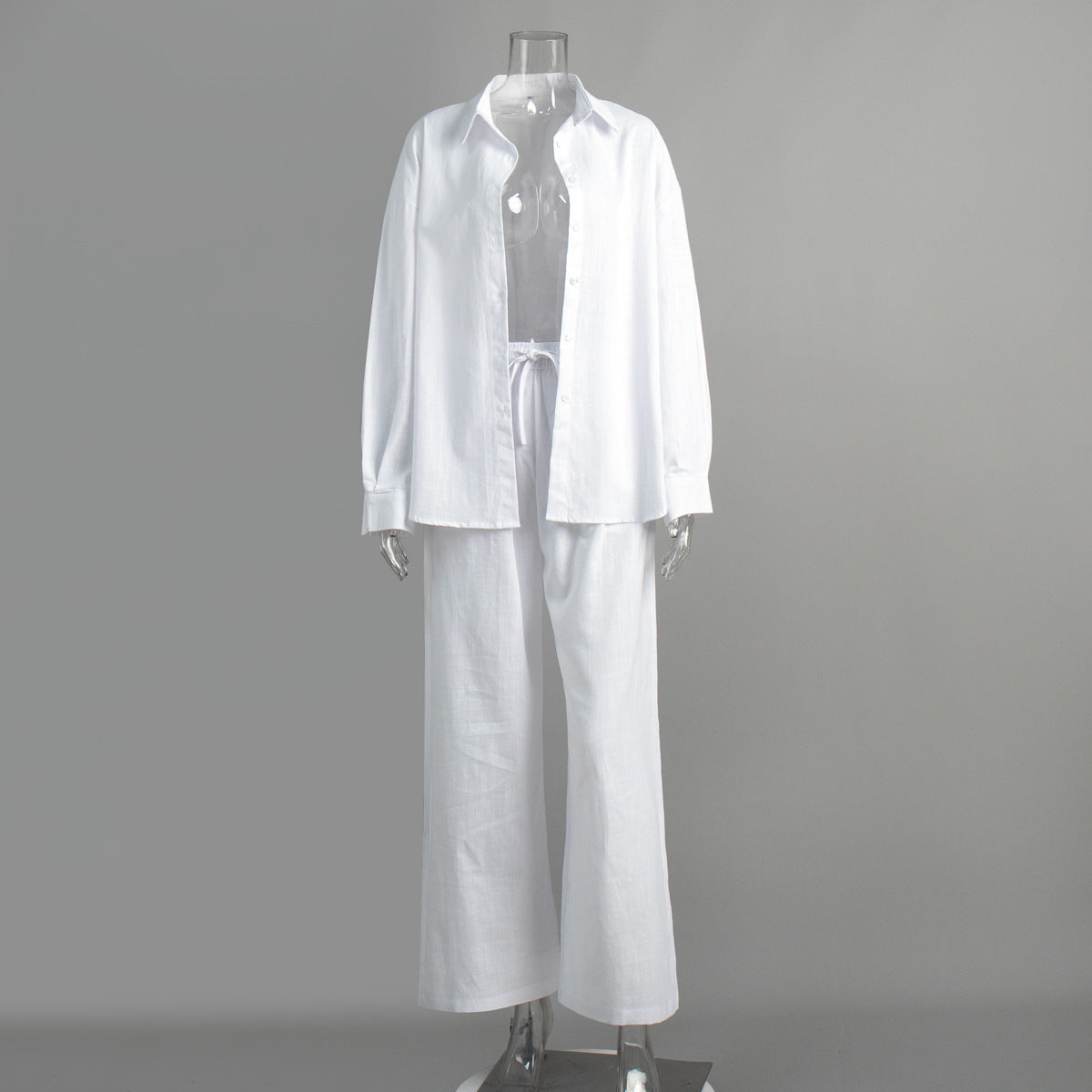 Women's Cotton Shirt and Pants Set | Long Sleeve Casual Loungewear