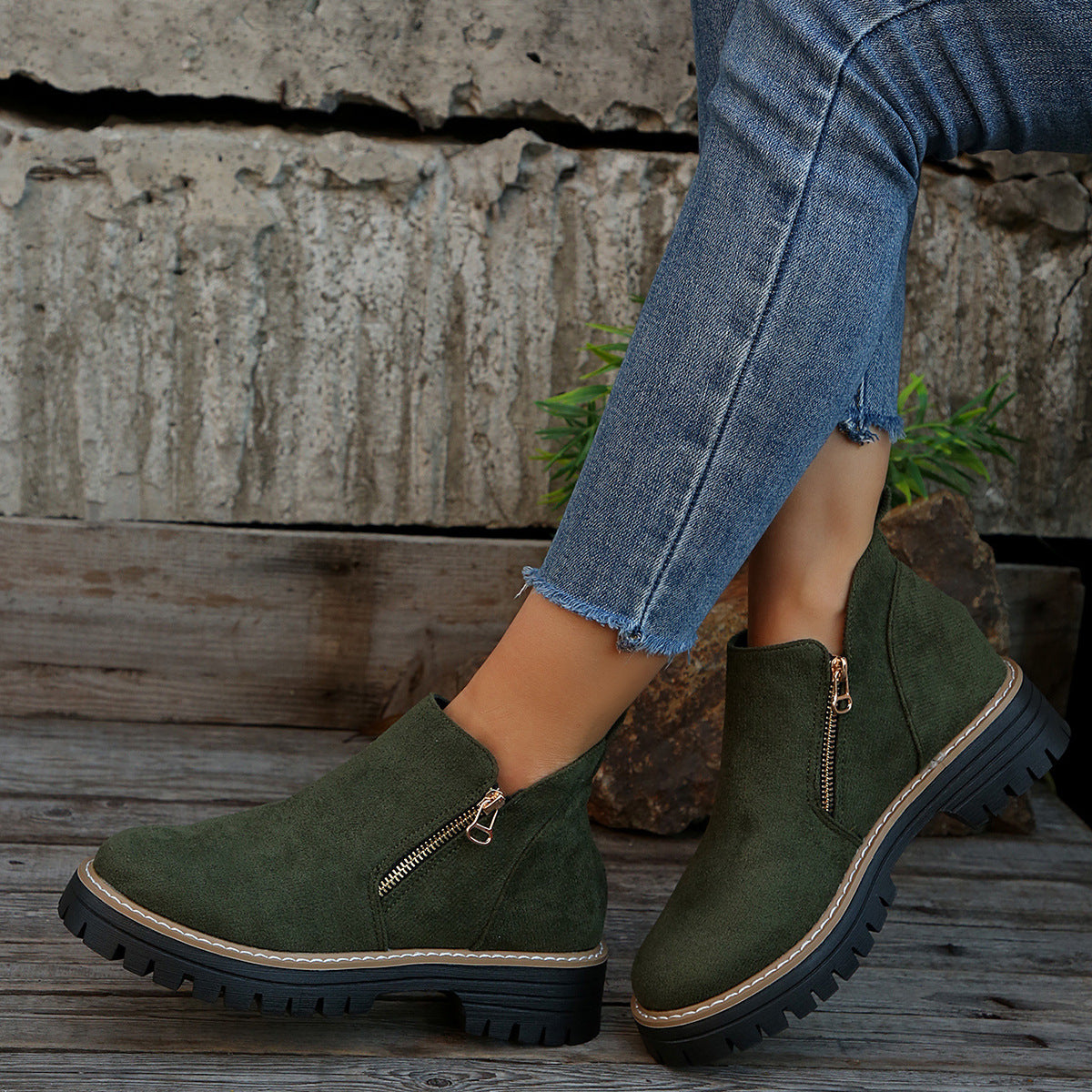 Womens Lined Ankle Boots Winter Water Resistant Non Slip Sole