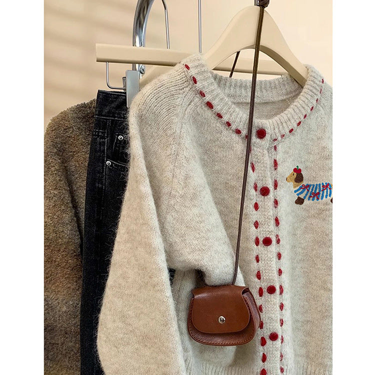 Women's Sweater | Round Neck, Thick Knit | Gray