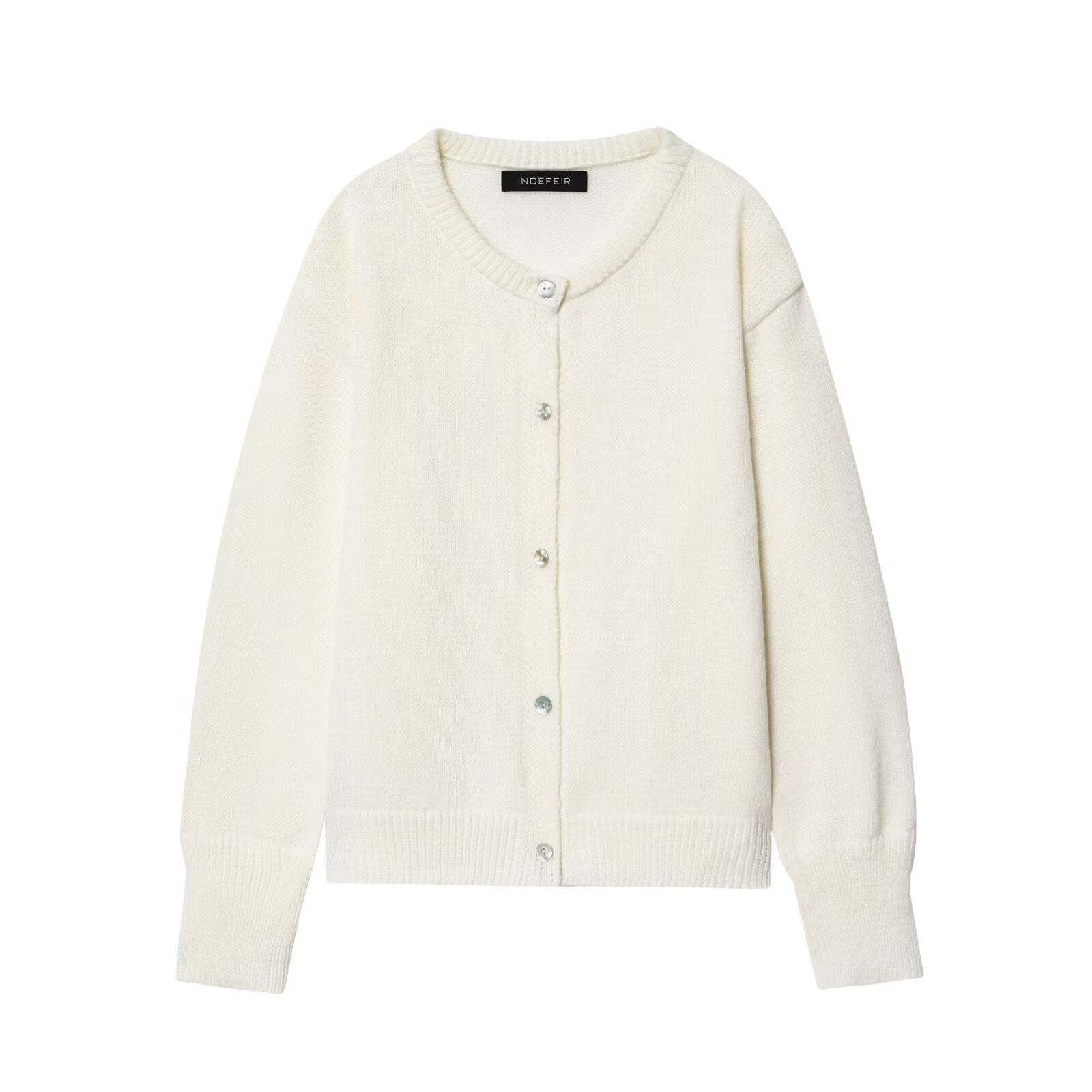 Women's Knit Cardigan | Elegant Button Front, Round Neck