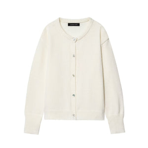 Women's Knit Cardigan | Elegant Button Front, Round Neck